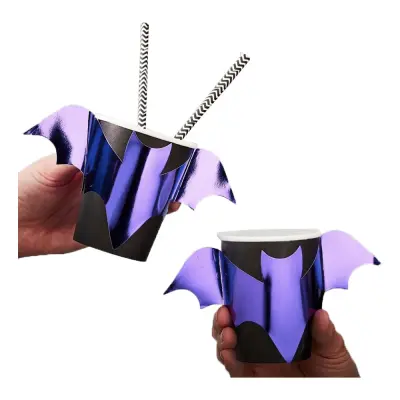 Pappersmuggar Fladdermöss Lila/Svart - 8-pack