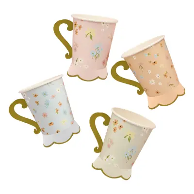 Pappersmuggar Floral Pastell - 8-pack