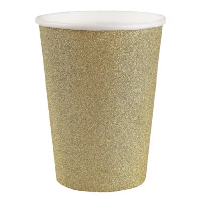 Pappersmuggar Glitter/Guld - 10-pack