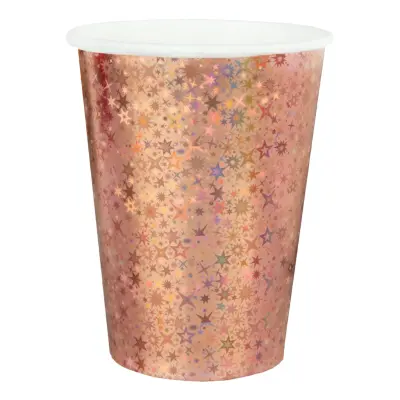 Pappersmuggar Holografisk Roséguld - 10-pack