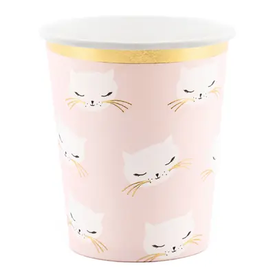 Pappersmuggar Katter Rosa/Guld - 6-pack