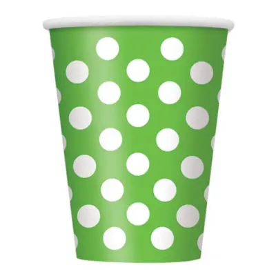 Pappersmuggar Limegröna Prickiga - 6-pack