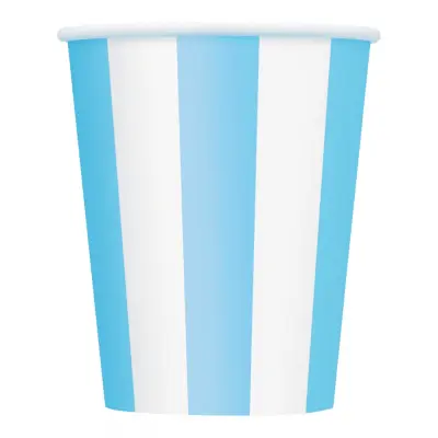 Pappersmuggar Ljusblå/Vit Randiga