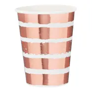 Pappersmuggar Randiga Roséguld Metallic - 10-pack