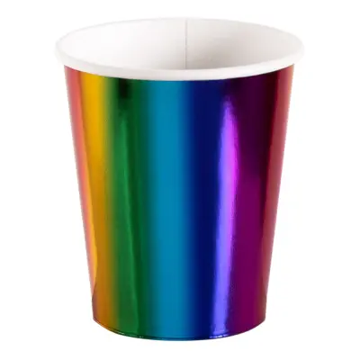Pappersmuggar Regnbågsfärgad Metallic - 6-pack