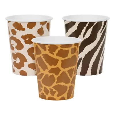Pappersmuggar Safari Djurmönster - 6-pack