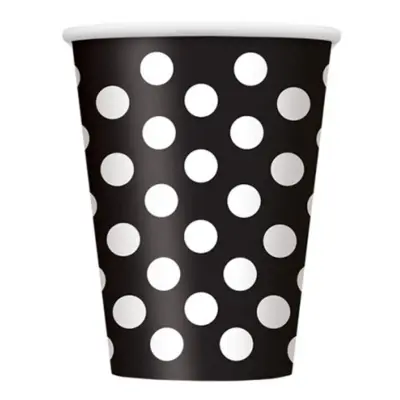 Pappersmuggar Svarta Prickiga - 6-pack