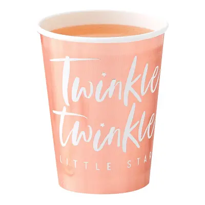 Pappersmuggar Twinkle Winkle Roséguld Metallic - 8-pack