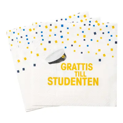 Pappersservetter Student Guldfolie - 16-pack