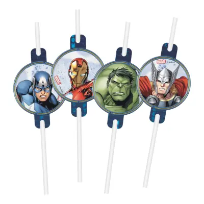 Papperssugrör Avengers Infinity Stones - 4-pack
