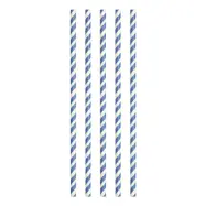 Papperssugrör Blå/Vit Randiga - 20-pack