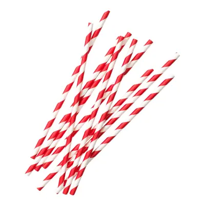 Papperssugrör Danska Flaggan - 24-pack