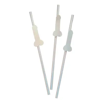 Papperssugrör Disco Penis - 16-pack