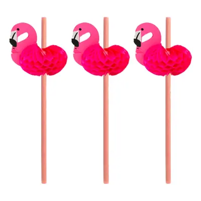 Papperssugrör Flamingo - 6-pack
