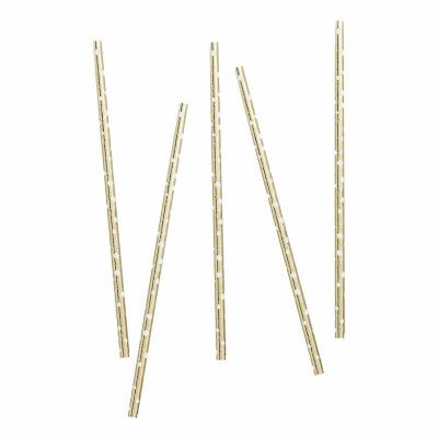 Papperssugrör Guld med Prickar - 20-pack