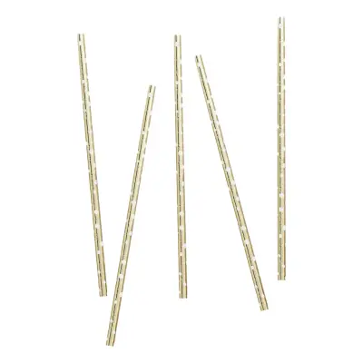 Papperssugrör Guld med Prickar - 20-pack