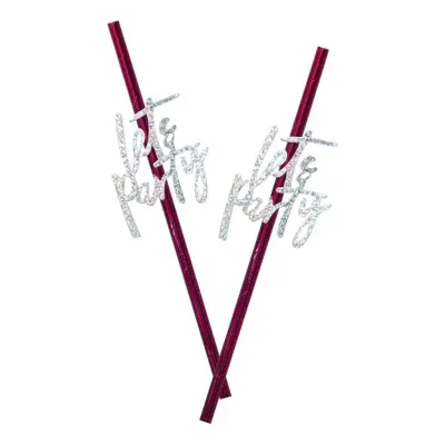 Papperssugrör Let's Party Hot Pink - 16-pack