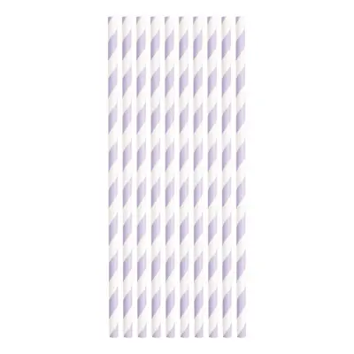 Papperssugrör Lila Randiga - 10-pack