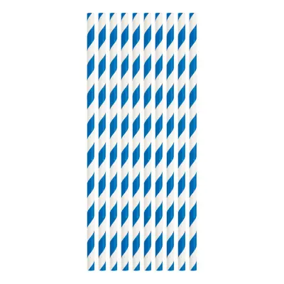 Papperssugrör Mörkblå Randiga - 10-pack