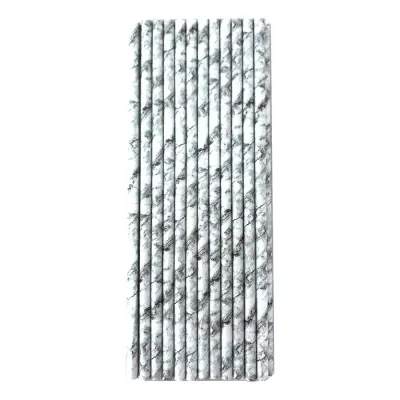 Papperssugrör Marmor - 24-pack