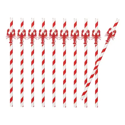 Papperssugrör med Kräftor - 10-pack