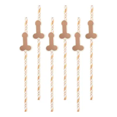 Papperssugrör med Snoppar - 6-pack