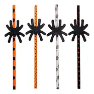 Papperssugrör med Spindlar - 4-pack