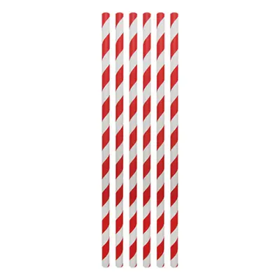 Papperssugrör Randiga Röd/Vit - 20-pack