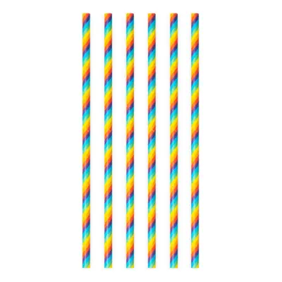 Papperssugrör Regnbåge - 20-pack
