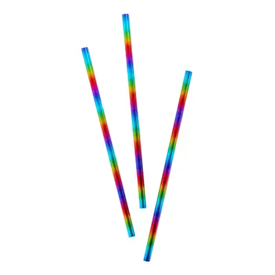Papperssugrör Regnbåge Metallic - 20-pack