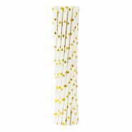 Papperssugrör Stjärnor Guld - 12-pack