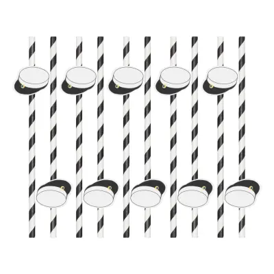 Papperssugrör Studenthattar - 10-pack