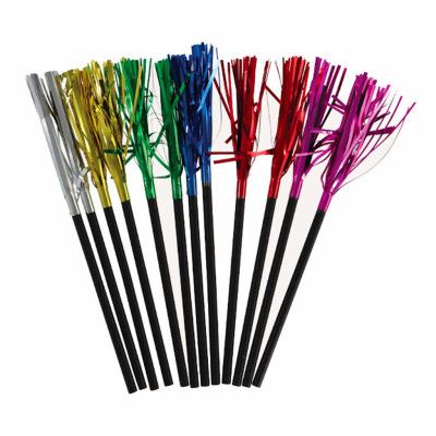 Papperssugrör Svarta med Folie Färgmix - 12-pack