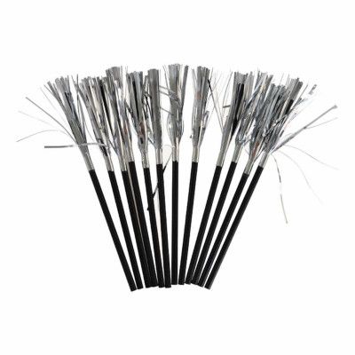 Papperssugrör Svarta med Silverfolie - 12-pack