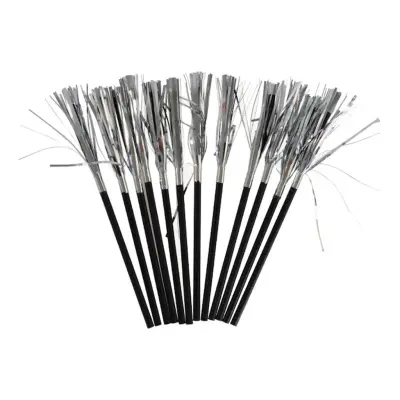 Papperssugrör Svarta med Silverfolie - 12-pack