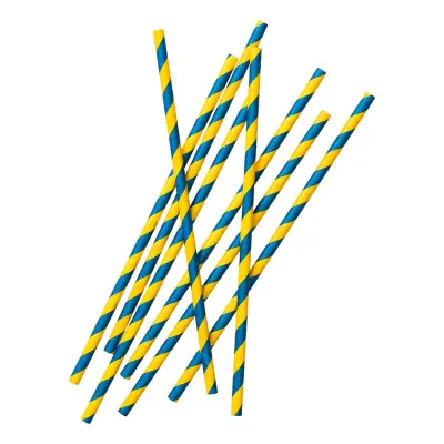 Papperssugrör Svenska Flaggan - 24-pack