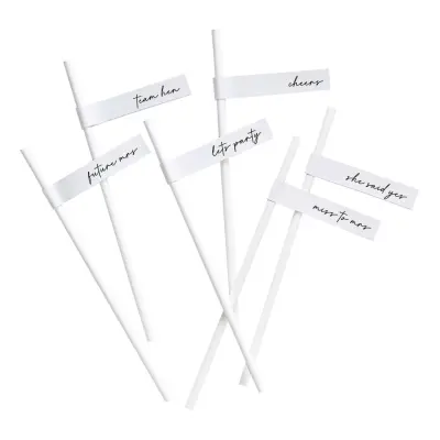 Papperssugrör Team Bride Vita - 16-pack