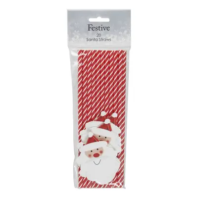 Papperssugrör Tomte - 20-pack