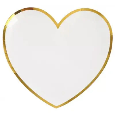 Papperstallrik Hjärtformad Vit