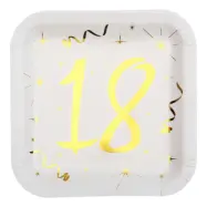 Papperstallrikar 18 Vit/Guld - 10-pack