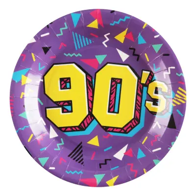 Papperstallrikar 90's Party - 10-pack