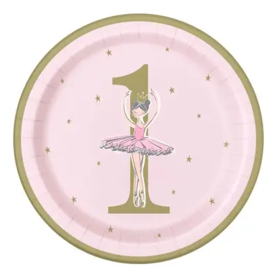 Papperstallrikar Ballerina 1 år - 8-pack