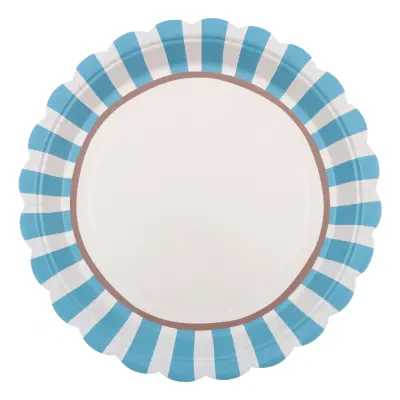 Papperstallrikar Blå/Brun - 6-pack