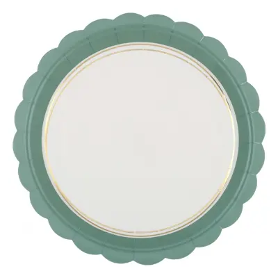 Papperstallrikar Dusty Green - 6-pack