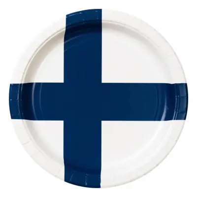 Papperstallrikar Finska Flaggan - 8-pack