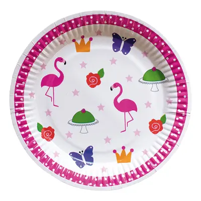 Papperstallrikar Flamingo - 8-pack