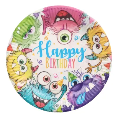 Papperstallrikar Funny Monsters - 10-pack