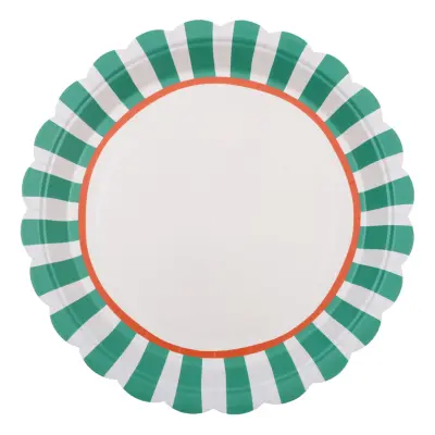 Papperstallrikar Grön/Orange - 6-pack