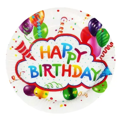 Papperstallrikar Happy Birthday - 6-pack