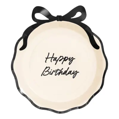 Papperstallrikar Happy Birthday Rosett - 6-pack